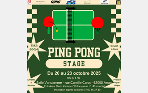 Stage vacances octobre 2025