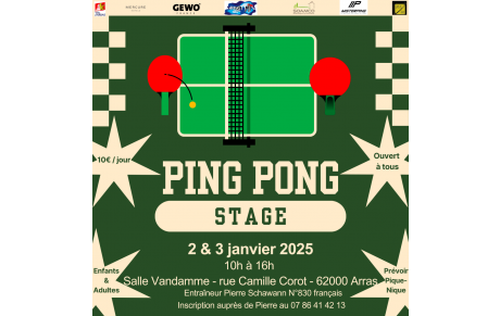 Stage 2 &amp; 3 janvier 2025